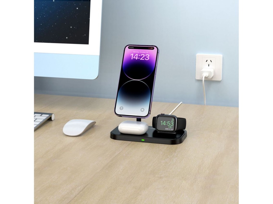 Tech-Protect QI15W-A22 MagSafe Inductive Charger with 3in1 MagSafe Stand for Smartphone / Apple Watc