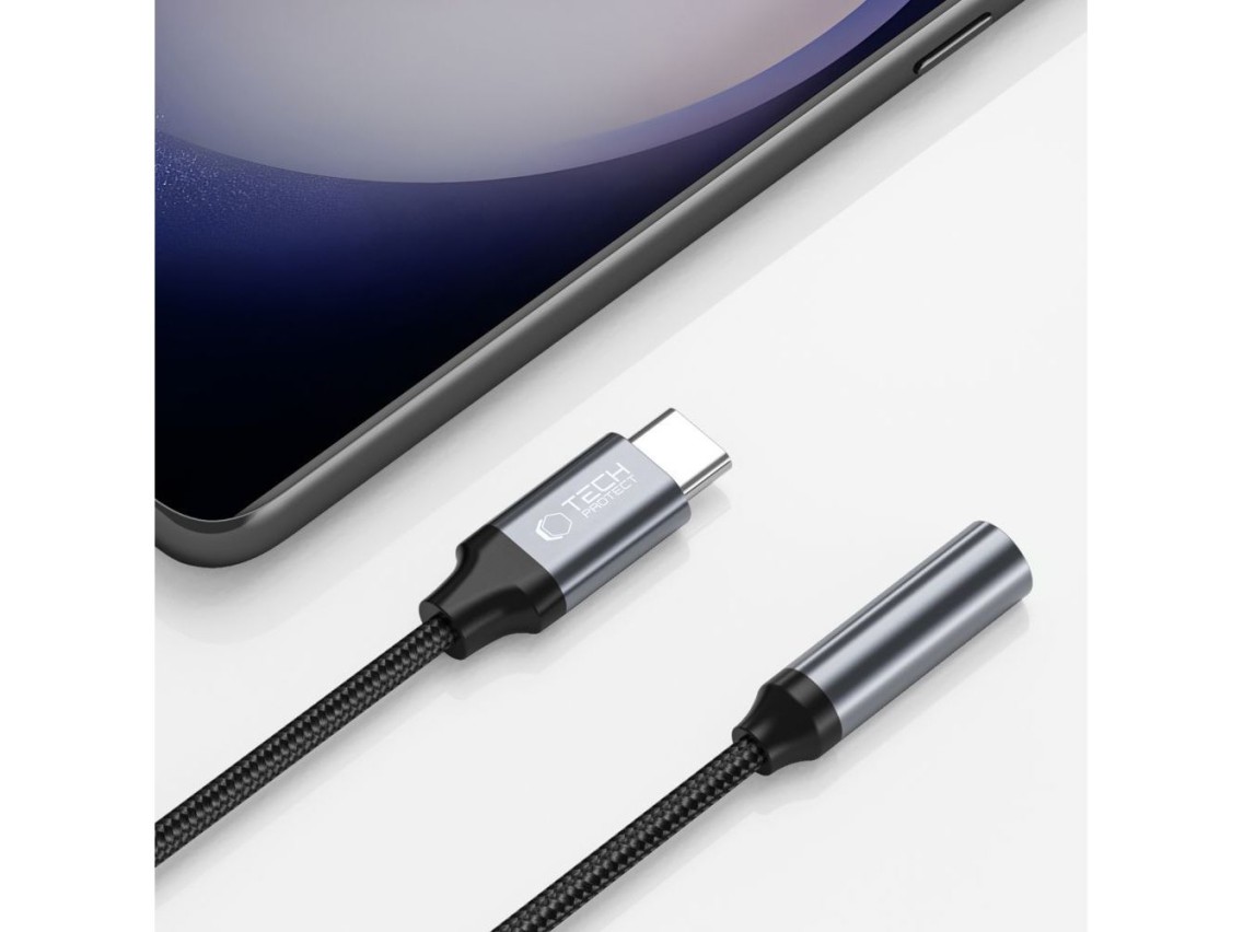 Tech-Protect UltraBoost USB-C / 3.5mm mini jack adapter - black