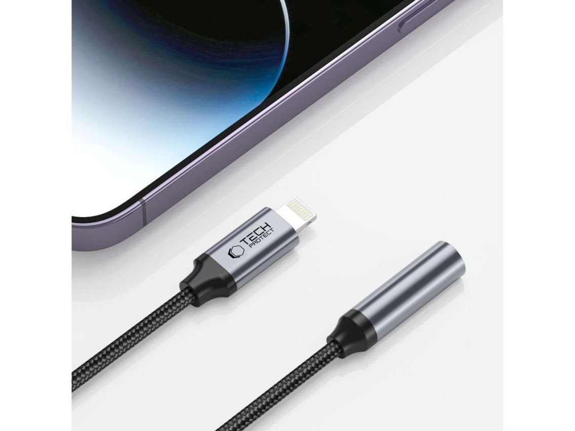 Tech-Protect UltraBoost Lightning / 3.5mm mini jack adapter - black