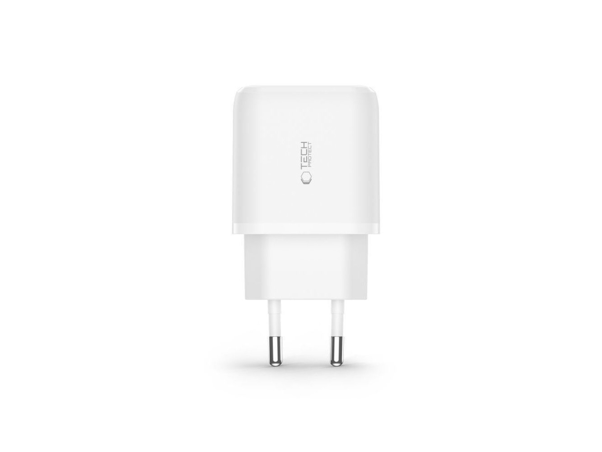 Tech-Protect C20W USB-C PD 20W / USB-A QC 3.0 charger with USB-C / USB-C cable - white