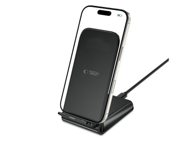 Tech-Protect QI15W-S2 inductive charger 15W in the form of a stand - black Tech-Protect QI15W-S2 inductive charger 15W in the form of a stand - black
