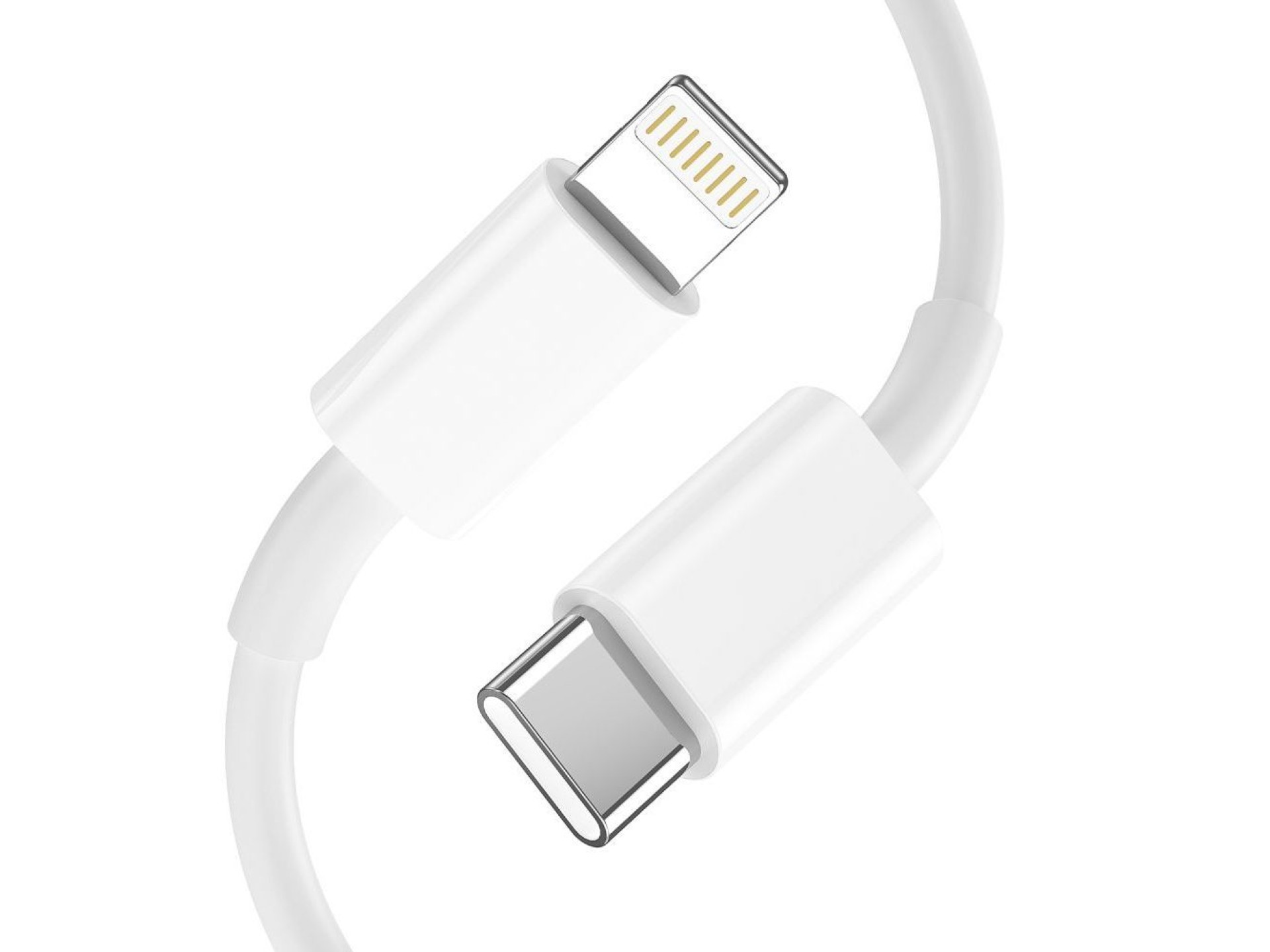Carregador Tech-Protect C20W USB-C PD 20W / USB-A QC 3.0 com cabo USB-C / Lightning - Branco