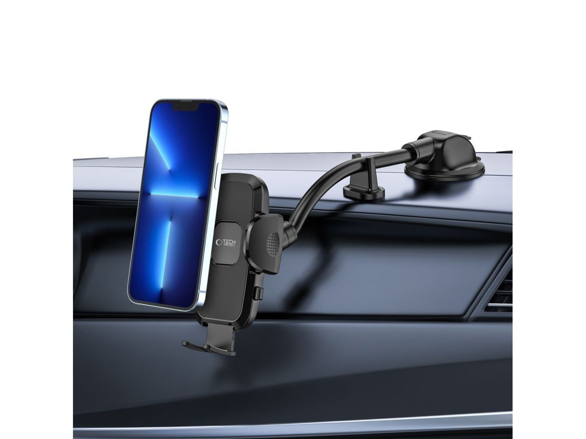 Soporte para teléfono móvil Tech-Protect V3 de brazo largo para parabrisas/cabina - Negro