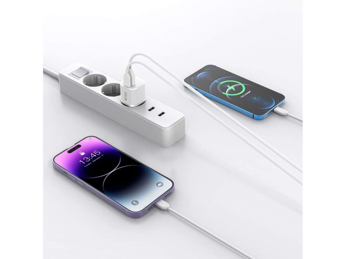 Carregador Tech-Protect C20W mini USB-C PD 20W / USB-A QC 3.0 - preto