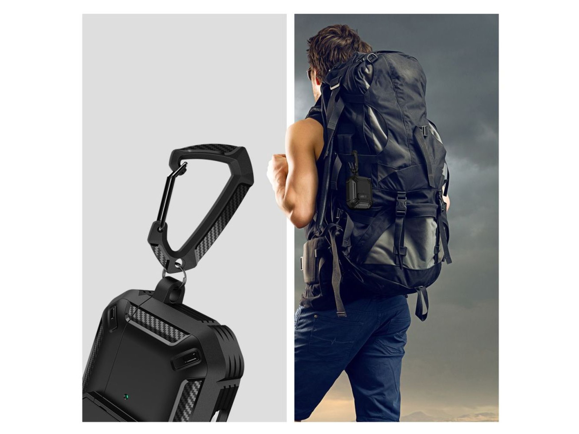 Tech-Protect X-Carbo Case for AirPods Pro 1 / 2 - Black