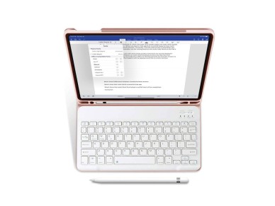 Capa Tech-Protect SC Pen + Teclado com Teclado para iPad 10.9" 2022 - Rosa