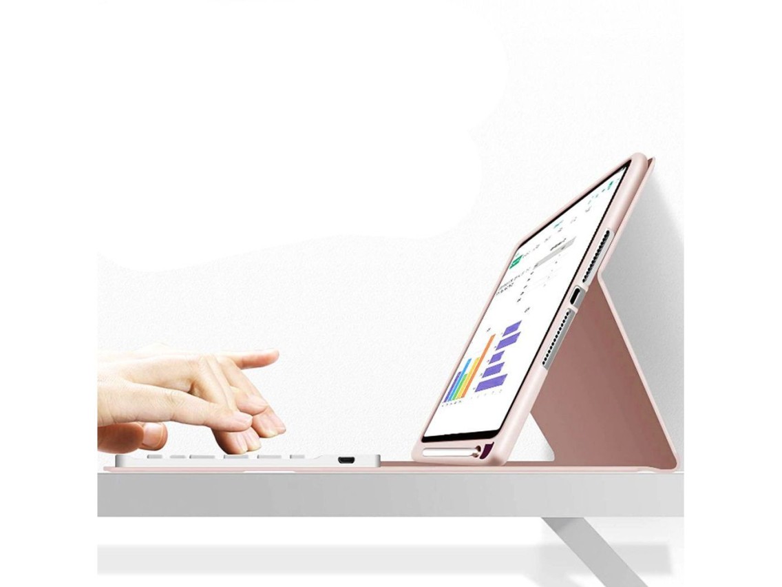 Capa Tech-Protect SC Pen + Teclado com Teclado para iPad 10.9" 2022 - Rosa