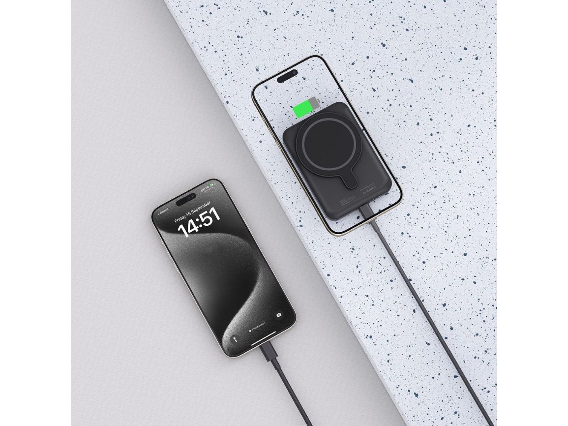 Tech-Protect LifeMag PB10 Powerbank with MagSafe 5000mAh 15W USB-C port - black + USB-C cable