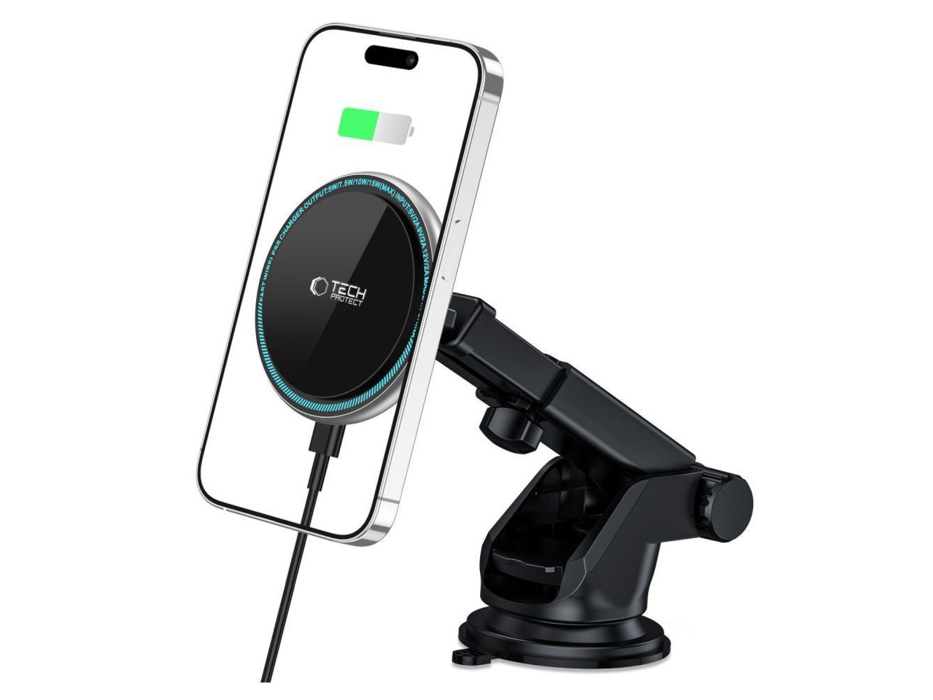 Tech-Protect A2 Car Phone Holder with MagSafe 15W Inductive Charger for Cockpit - Black