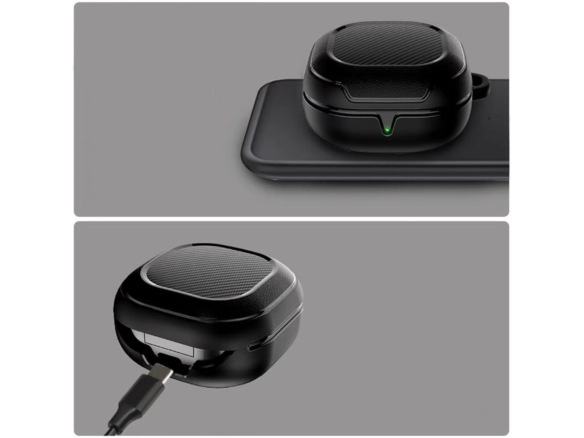 Tech-Protect Rough Carbon Case for Samsung Galaxy Buds FE / 2 Pro / 2 / Live / Pro - Black