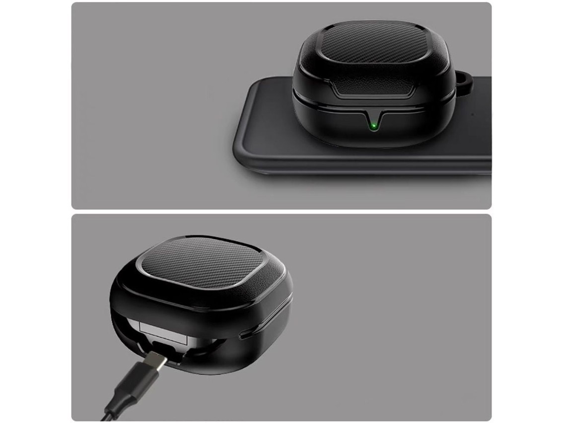 Tech-Protect Rough Carbon Case for Samsung Galaxy Buds FE / 2 Pro / 2 / Live / Pro - Black