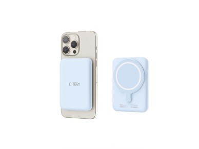 Bater�a externa Tech-Protect LifeMag PB10 con MagSafe, 5000 mAh, 15 W, puerto USB-C - azul + cable U