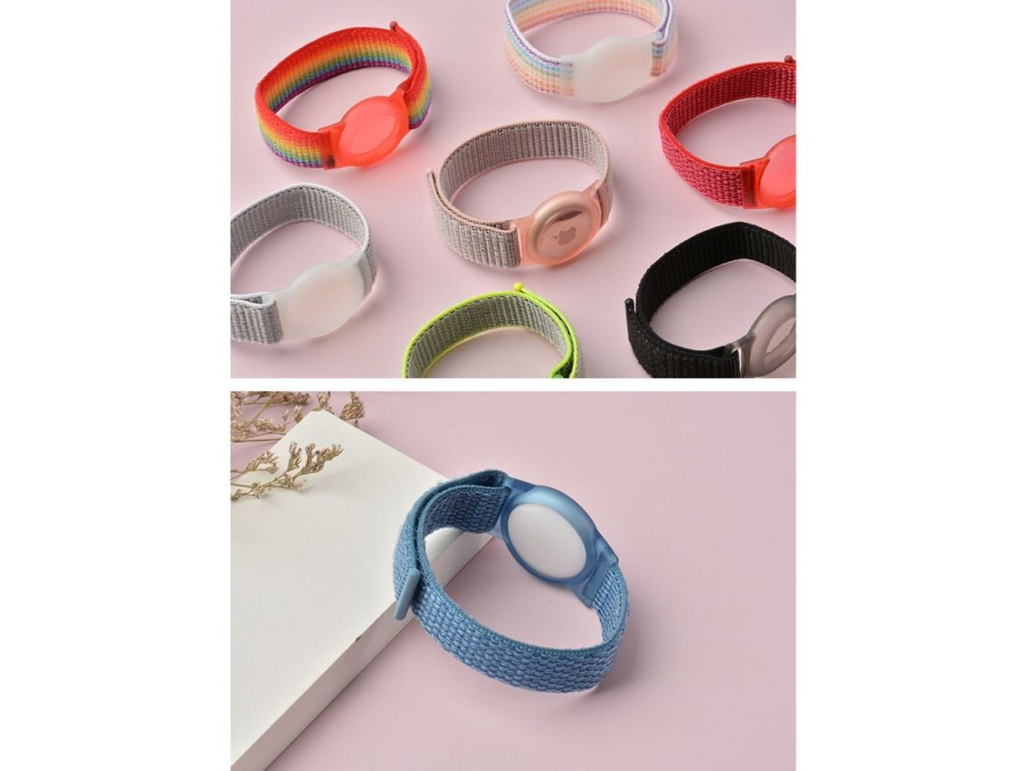 Pulseira de nylon Tech-Protect para crianças, compatível com Apple AirTag - Azul
