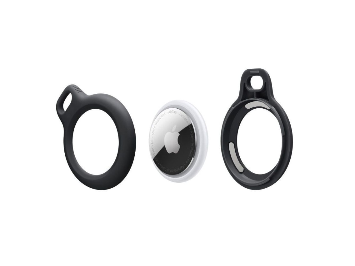 Capa Tech-Protect com Corrente Resistente para Apple AirTag com Pingente - Preta