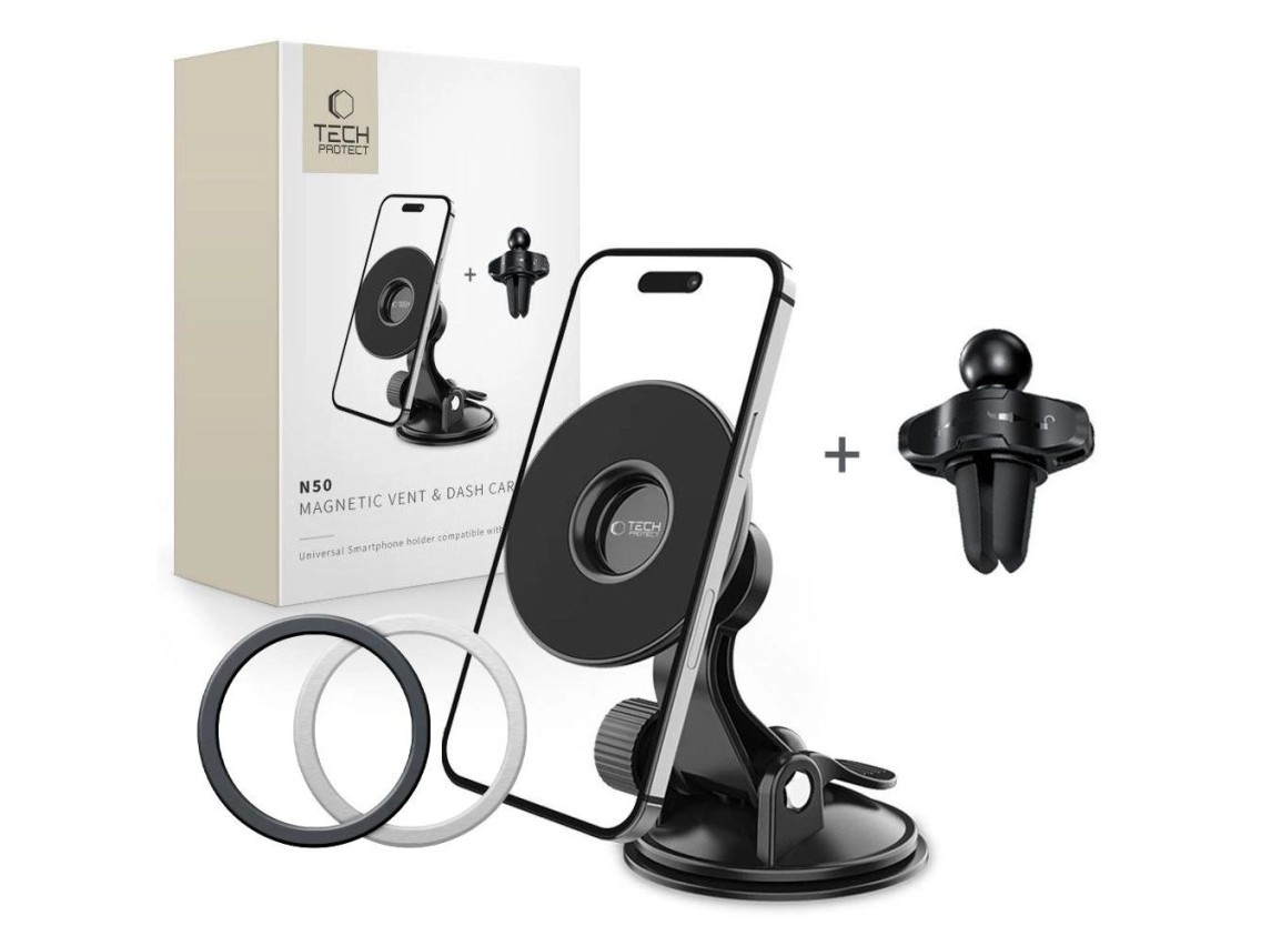 Soporte magnético para teléfono Tech-Protect N50 MagSafe para coche, para habitáculo/rejilla de vent