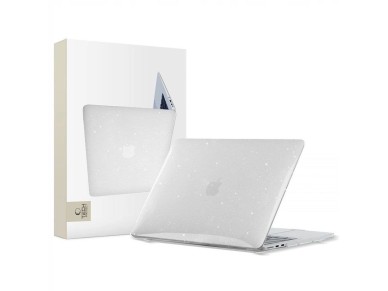 Capa Tech-Protect SmartShell para MacBook Air 13" M2 / M3 / 2022-2024 - Transparente com Glitter