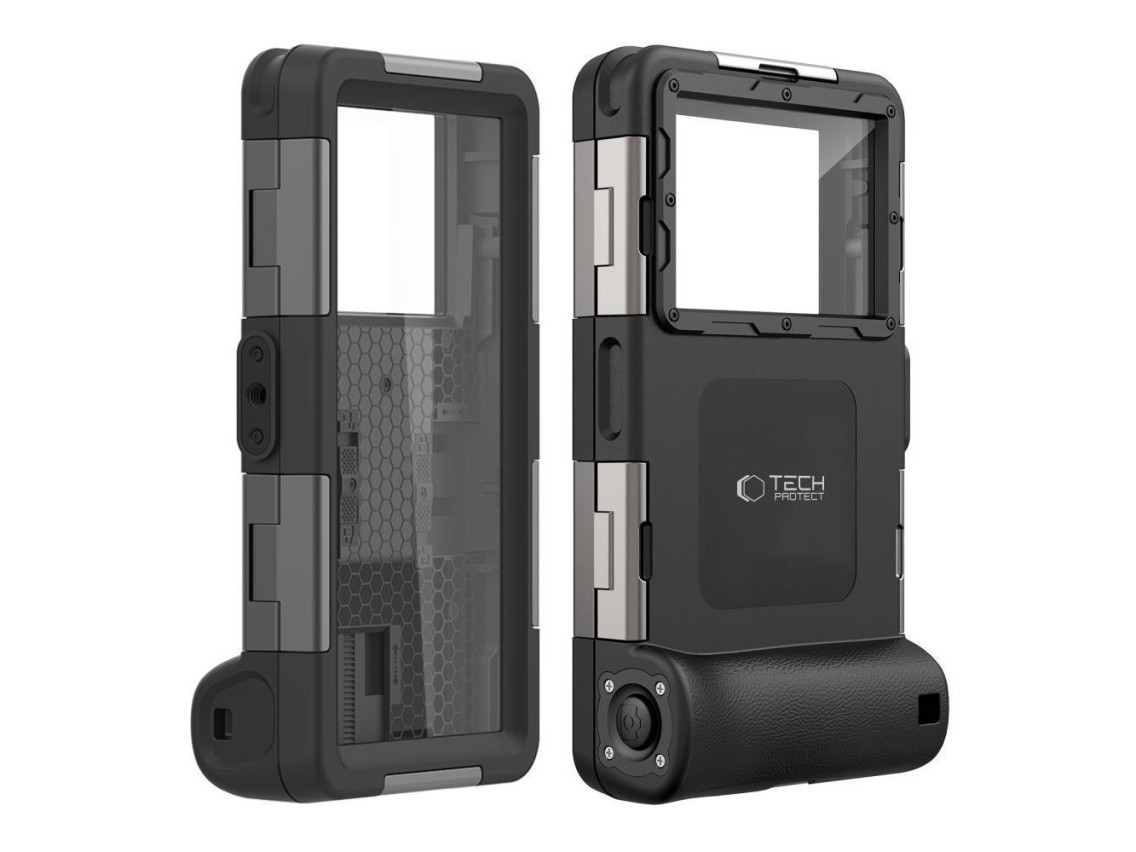 Capa à prova d'água Tech-Protect IPX8 para smartphones de 4,7 a 6,7 ??polegadas - Preta