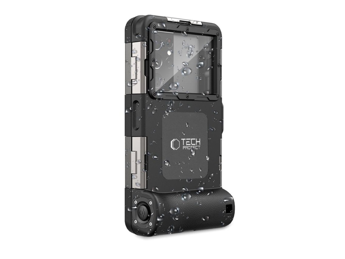 Capa à prova d'água Tech-Protect IPX8 para smartphones de 4,7 a 6,7 ??polegadas - Preta
