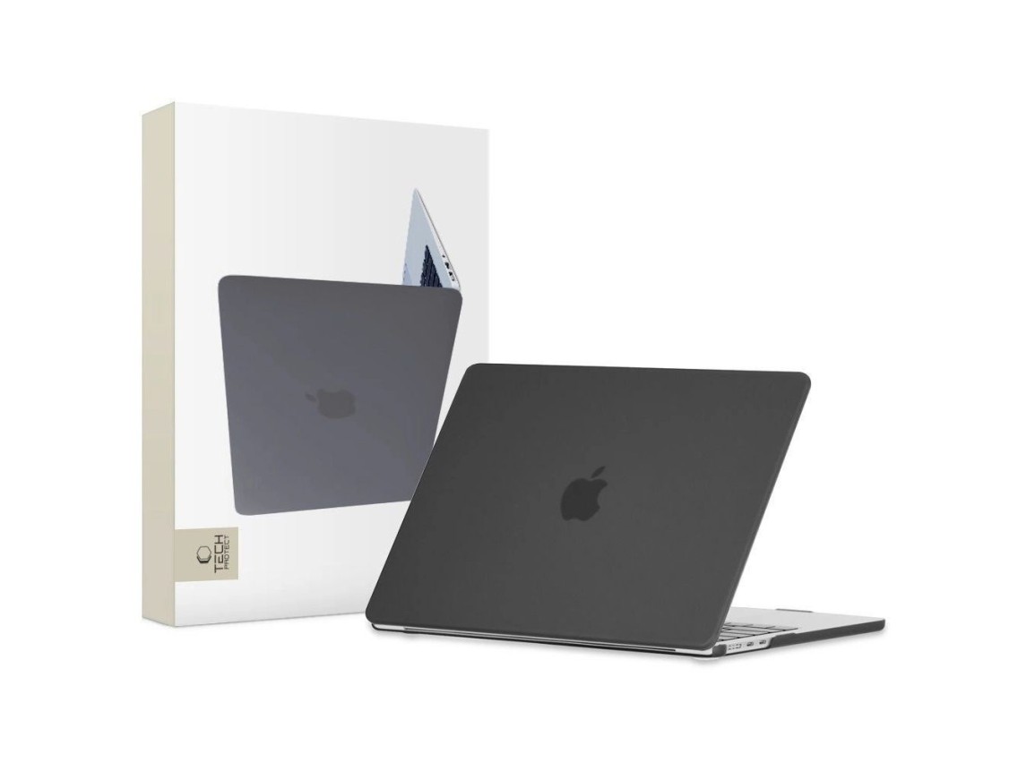 Funda Tech-Protect SmartShell para MacBook Air de 13" M2 / M3 / 2022-2024 - negro mate