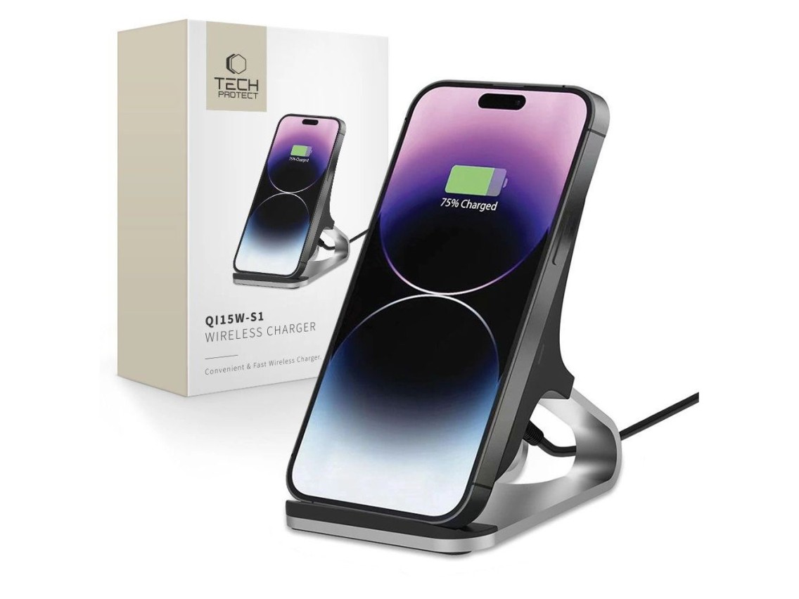 Tech-Protect QI15W-S1 inductive charger 15W in the form of a stand - black
