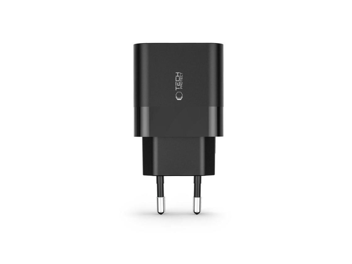 Carregador Tech-Protect C30W USB-C PD 30W / USB-A QC 3.0 - Preto