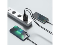 Carregador Tech-Protect C30W USB-C PD 30W / USB-A QC 3.0 - Preto Carregador Tech-Protect C30W USB-C PD 30W / USB-A QC 3.0 - Preto