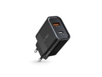Carregador Tech-Protect C30W USB-C PD 30W / USB-A QC 3.0 - Preto Carregador Tech-Protect C30W USB-C PD 30W / USB-A QC 3.0 - Preto