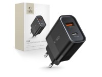 Carregador Tech-Protect C30W USB-C PD 30W / USB-A QC 3.0 - Preto Carregador Tech-Protect C30W USB-C PD 30W / USB-A QC 3.0 - Preto