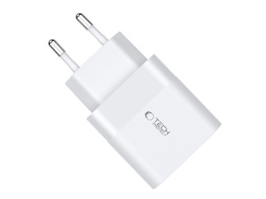 Cargador Tech-Protect C30W USB-C PD 30W / USB-A QC 3.0 - blanco