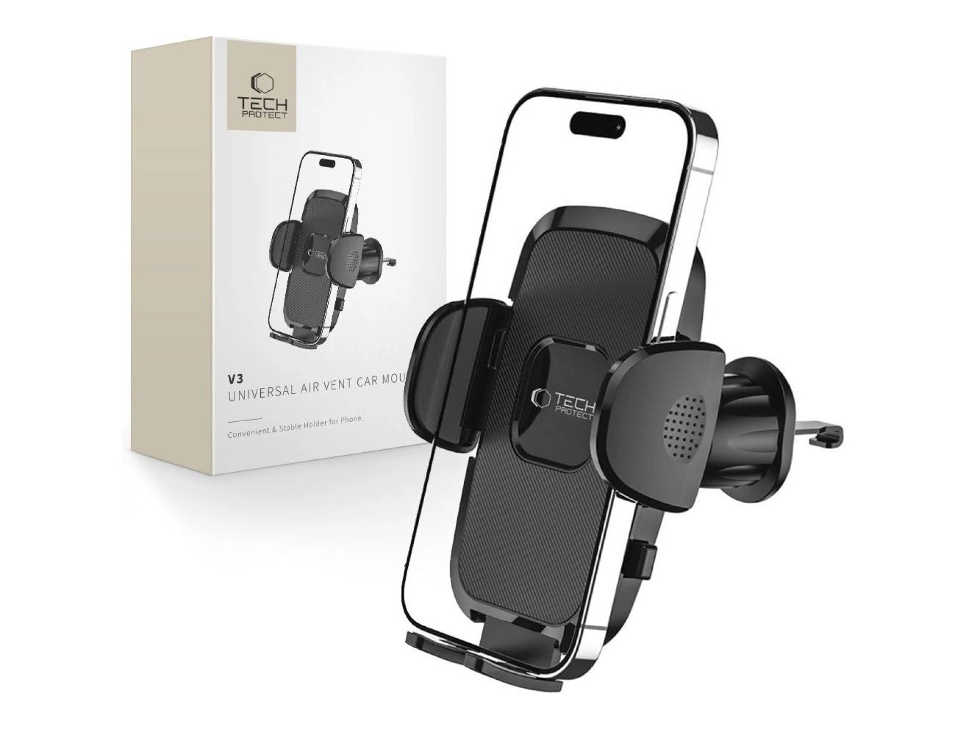 Suporte para celular Tech-Protect V3 para saída de ar do carro - Preto