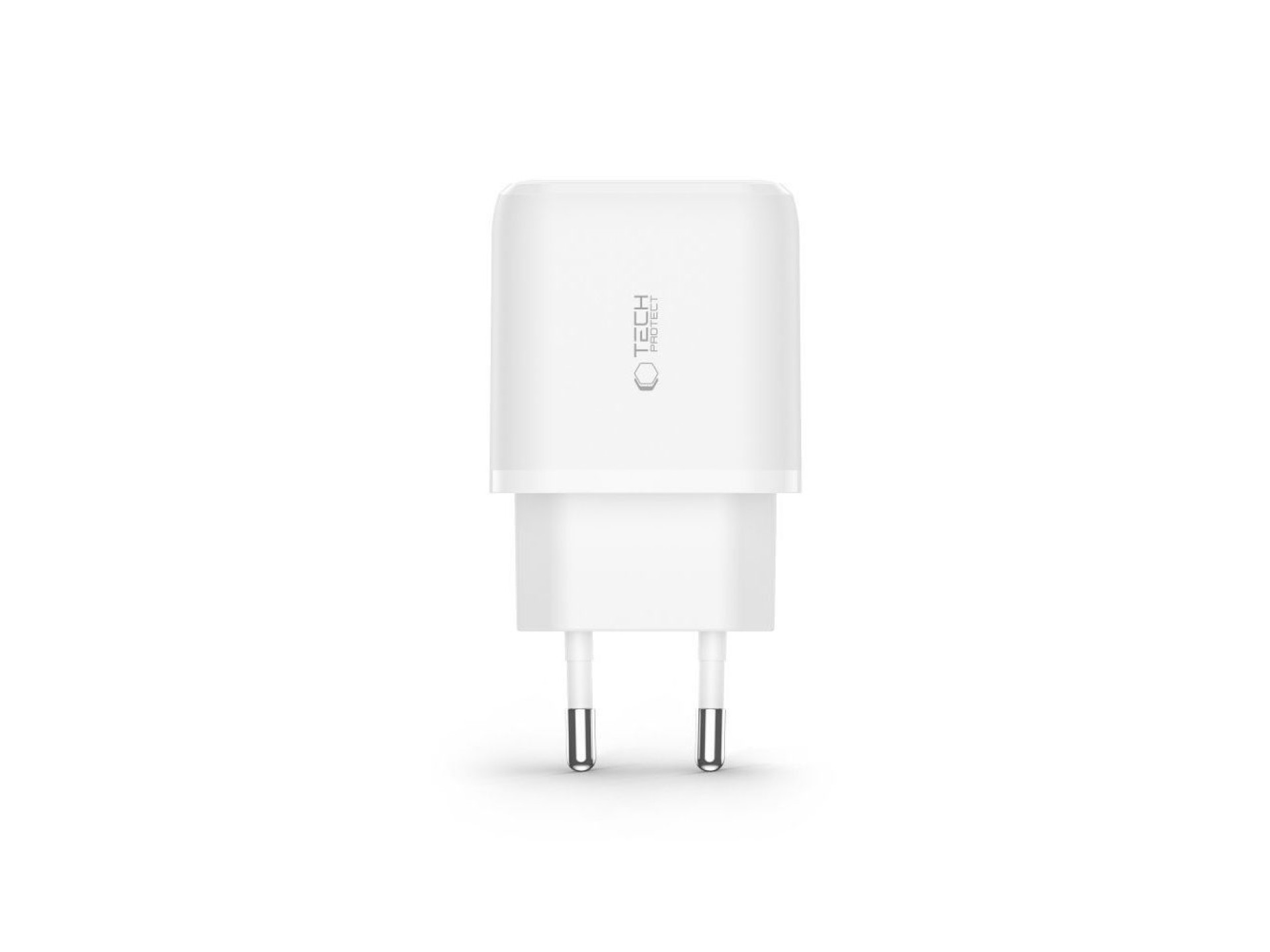 Carregador Tech-Protect C20W USB-C PD 20W / USB-A QC 3.0 - branco