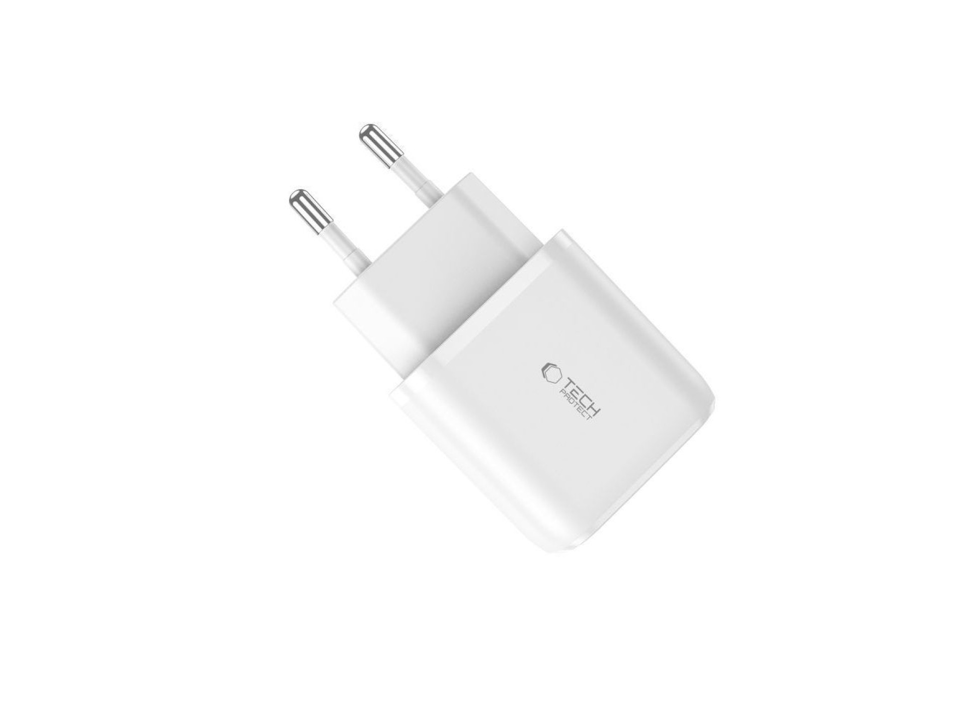 Carregador Tech-Protect C20W USB-C PD 20W / USB-A QC 3.0 - branco
