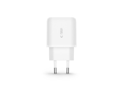 Tech-Protect C20W charger USB-C PD 20W / USB-A QC 3.0 - white Tech-Protect C20W charger USB-C PD 20W / USB-A QC 3.0 - white