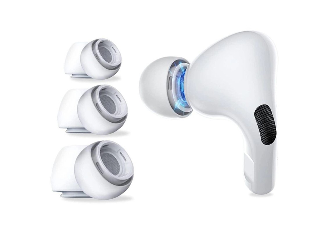Ponteiras Tech-Protect para AirPods Pro 1/2 nos tamanhos P/M/G - brancas (3 unidades)