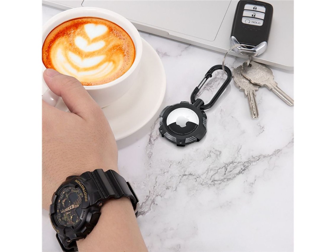 Capa Tech-Protect TPUCarbon para Apple AirTag - Preta