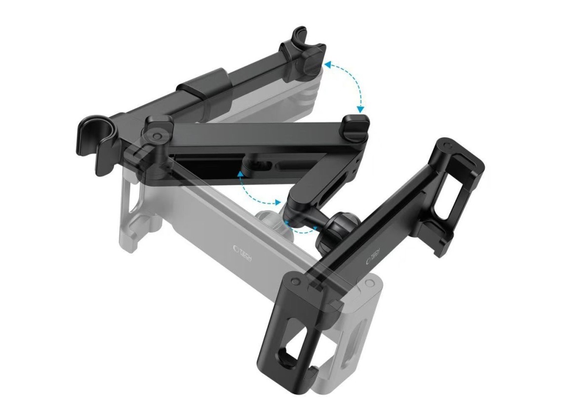 Soporte telescópico para teléfono móvil Tech-Protect V1 para reposacabezas de coche - Negro