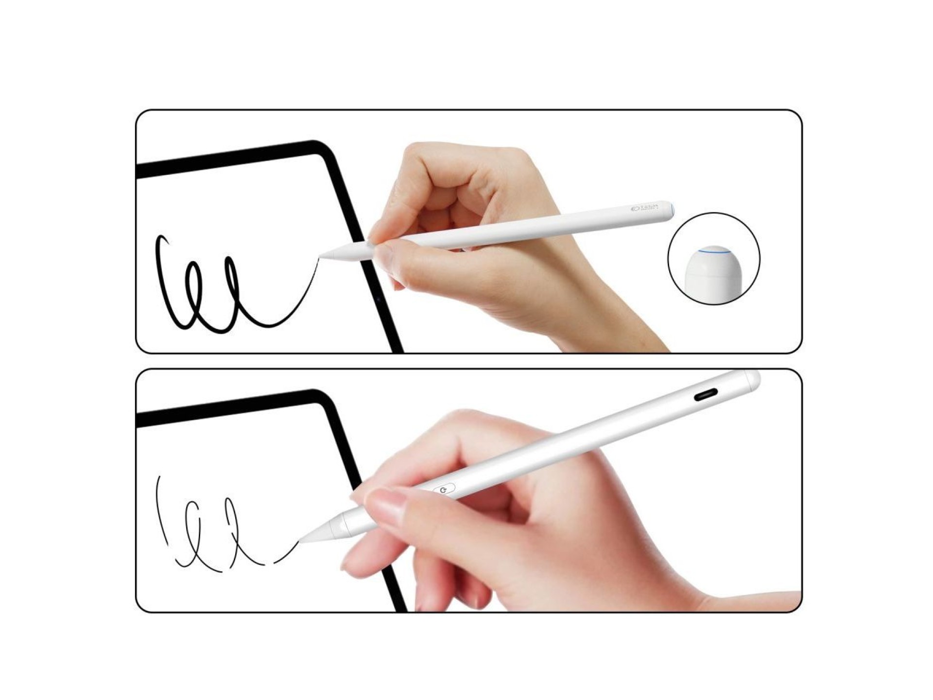 Caneta Stylus Magnética Digital Tech-Protect 2 para iPad e Tablet - Branca