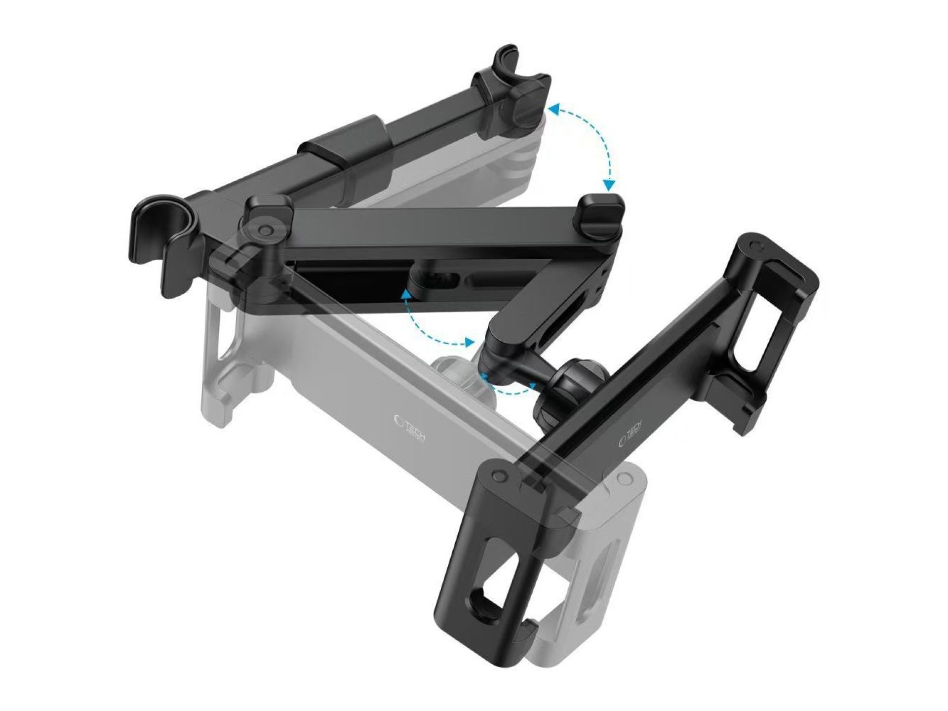 Soporte telescópico para teléfono móvil Tech-Protect V1 para reposacabezas de coche - Negro