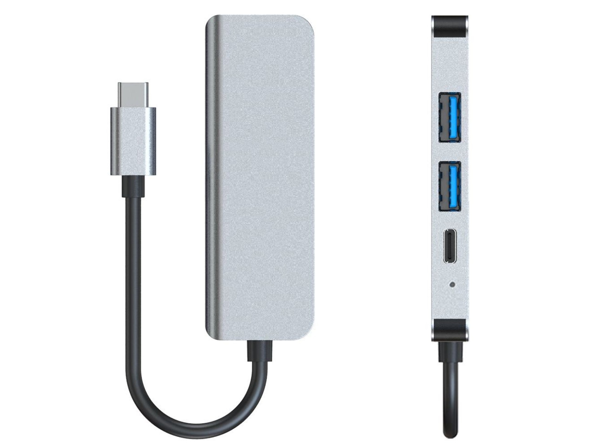 HUB Tech-Protect V2 4 en 1 USB-C - USB-A 3.0 / USB-A 2.0 / USB-C / HDMI - gris