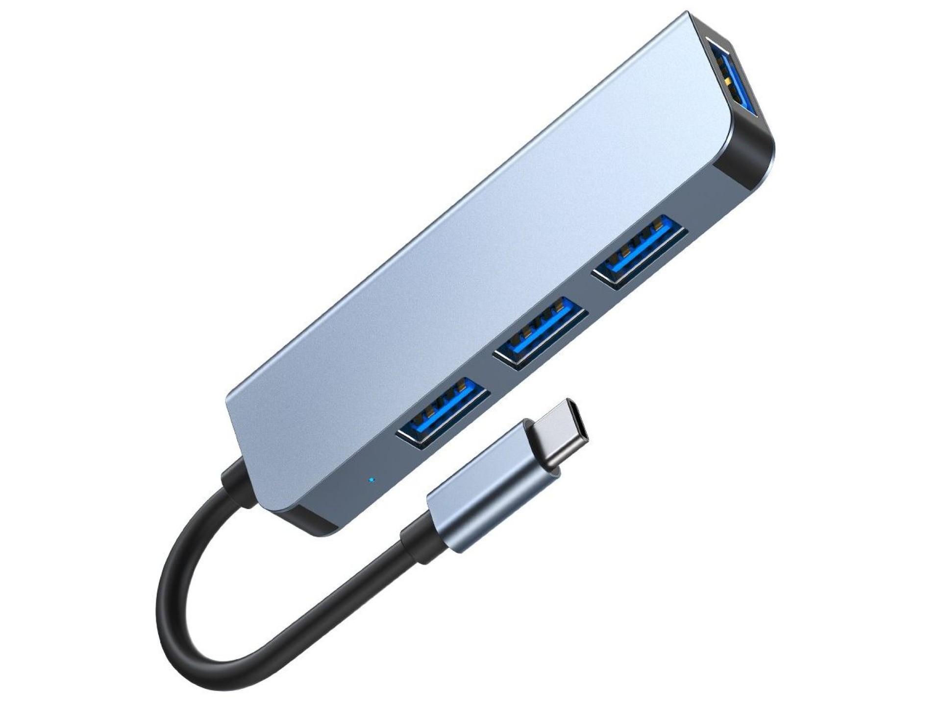 HUB Tech-Protect V1 4in1 USB-C - 3x USB-A 2.0 / USB-A 3.0 - gray
