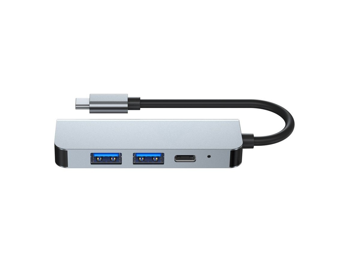 HUB Tech-Protect V2 4 en 1 USB-C - USB-A 3.0 / USB-A 2.0 / USB-C / HDMI - gris