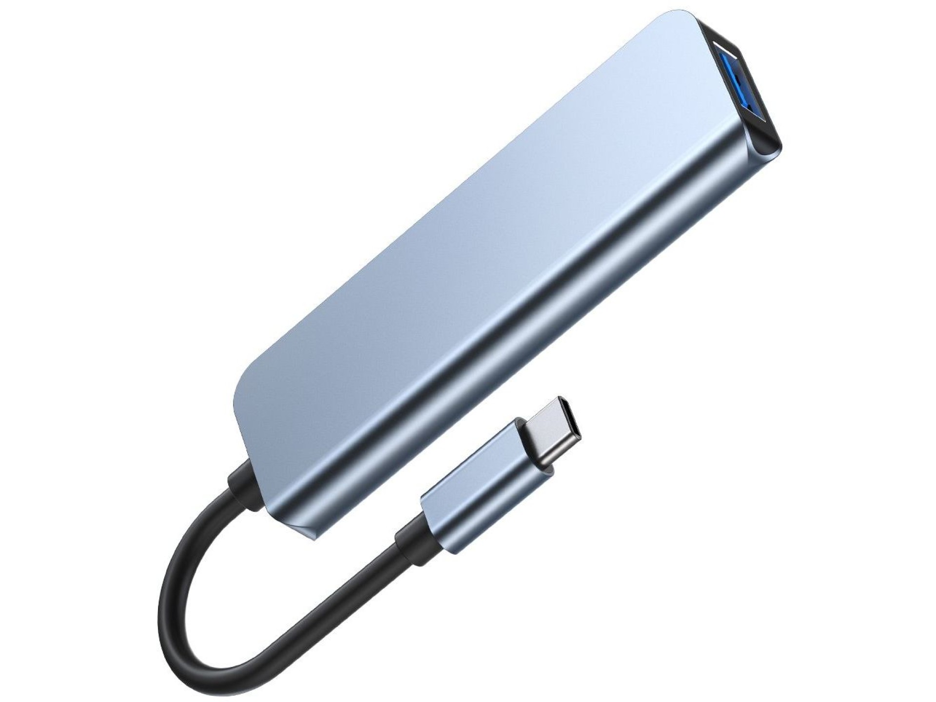 Hub Tech-Protect V1 4 em 1 USB-C - 3x USB-A 2.0 / USB-A 3.0 - cinza