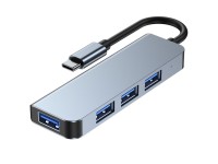 HUB Tech-Protect V1 4in1 USB-C - 3x USB-A 2.0 / USB-A 3.0 - gray HUB Tech-Protect V1 4in1 USB-C - 3x USB-A 2.0 / USB-A 3.0 - gray
