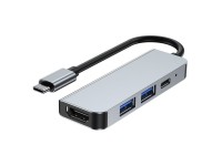 HUB Tech-Protect V2 4 en 1 USB-C - USB-A 3.0 / USB-A 2.0 / USB-C / HDMI - gris HUB Tech-Protect V2 4 en 1 USB-C - USB-A 3.0 / USB-A 2.0 / USB-C / HDMI - gris