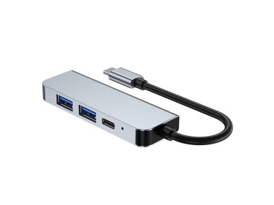 HUB Tech-Protect V2 4 en 1 USB-C - USB-A 3.0 / USB-A 2.0 / USB-C / HDMI - gris