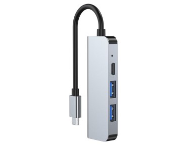 HUB Tech-Protect V2 4 en 1 USB-C - USB-A 3.0 / USB-A 2.0 / USB-C / HDMI - gris