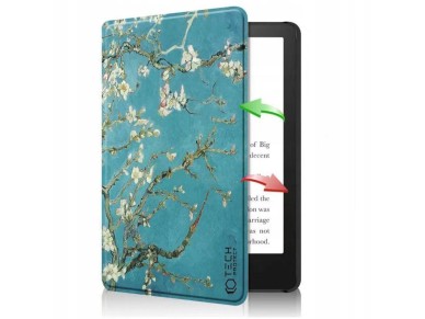 Capa protetora Tech-Protect SmartCase para Kindle Paperwhite V/5/Edi��o Signature - Azul com flores 