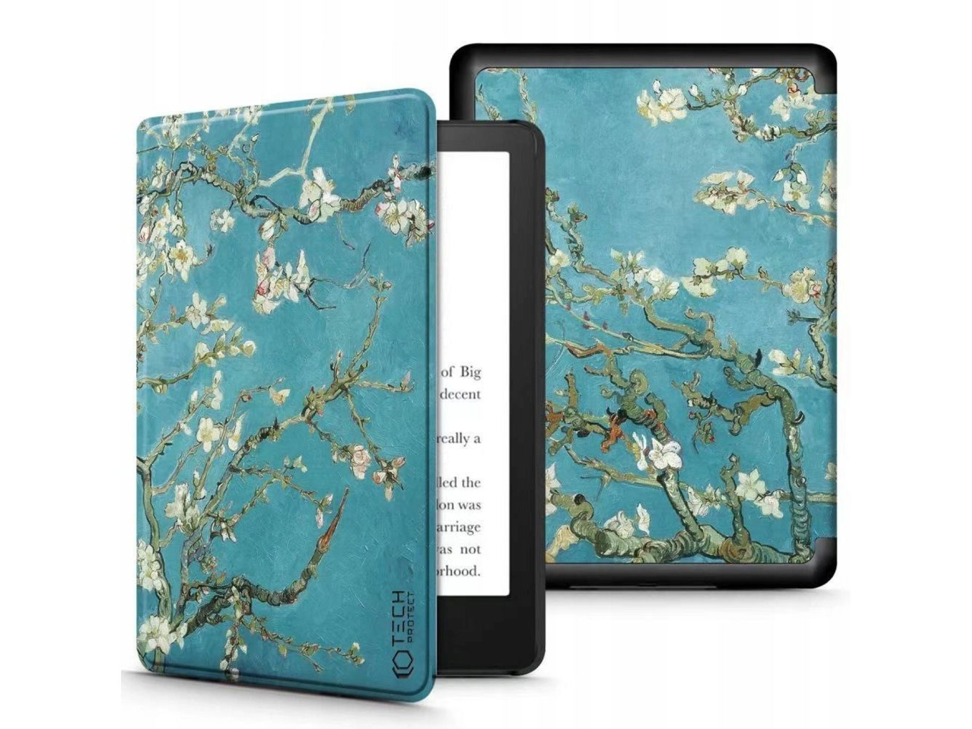 Capa protetora Tech-Protect SmartCase para Kindle Paperwhite V/5/Edição Signature - Azul com flores