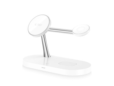 Tech-Protect A12 3in1 MagSafe Inductive Charger for Smartphone/Headphones/Smartwatch - White