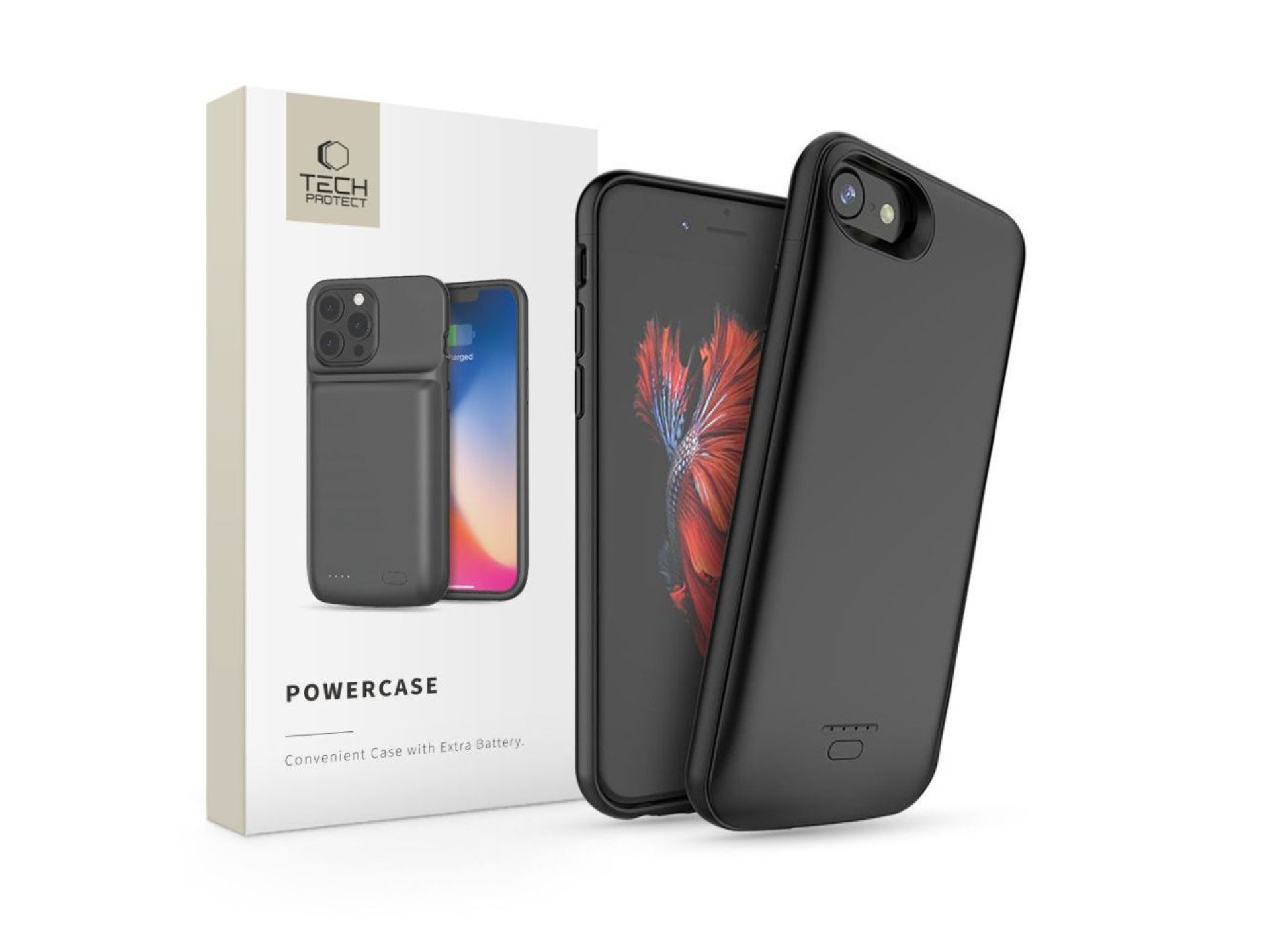 Capa Tech-Protect com bateria externa para iPhone 6 / 6S / 7 / 8 / SE 2020 / 2022 com powerbank de 3